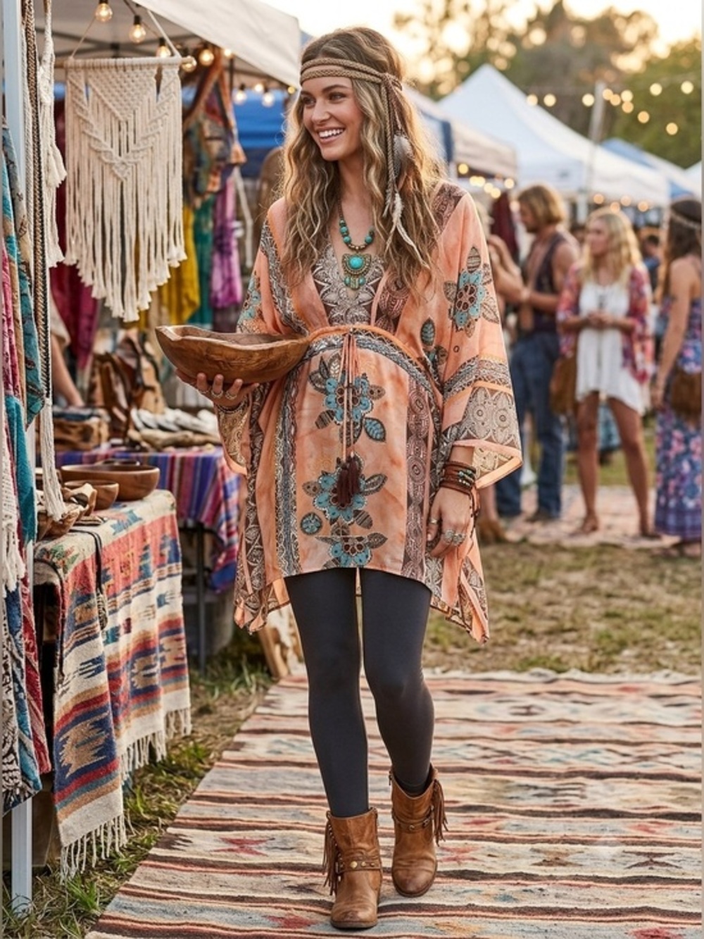 Tricia Fix Bohemian Floral Print Tunic Top NWT Size XS